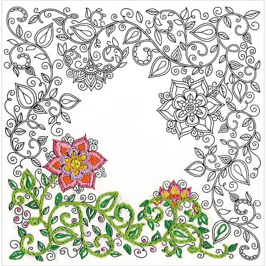 Design Works&#x2122; Zenbroidery&#x2122; Garden Stamped Embroidery Kit